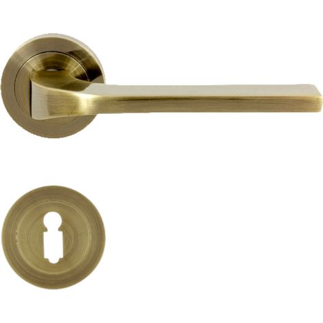 Poignée de porte salle de bain et WC – Rosace BB pour clé standard – Design élégant en bronze – Installation facile pour gauchers et droitiers – Domino