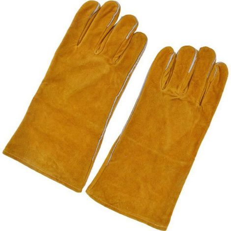 Gants de soudure cuir vachette jaune, protection fonderie, coupe, polissage, résistance chaleur, confort (1/5)