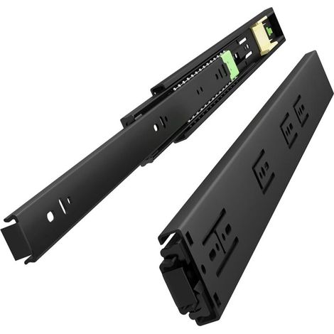 Push-to-open Glissières de Tiroir VF1245 300mm Pousser Pour Ouvrir, pour tiroir sans poignée, à Extension Complète, Montage Latéral, charge lourde jusqu'à 45kg, 1 Paire (1/3)
