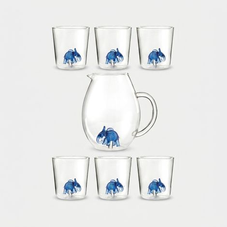 Set brocca con 6 bicchieri in vetro Monsieur Savanne (1/2)