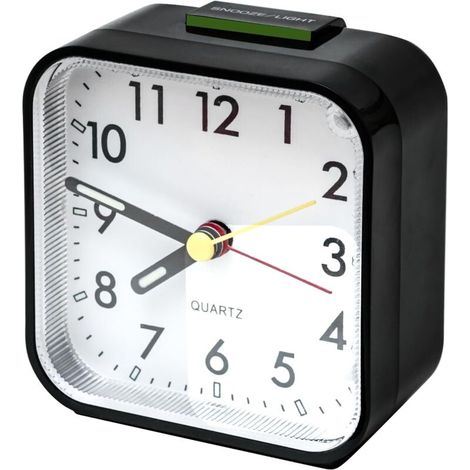 Analogique Silencieux sans Tic-Tac,Petite Réveil De Voyage Silencieux sans Tic-Tac, Réveil Lumineux Idéal pour Famille/Bureau (Noir) (1/5)