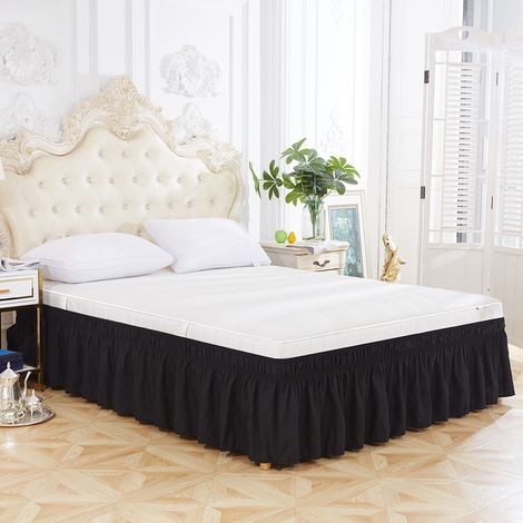 1 Jupe de lit en polyester élastique 38cm volant housse facile roi(Troisième trimestre : août) (1/5)