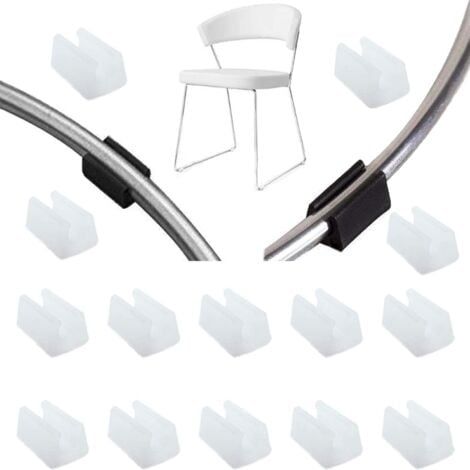 32pcs (10mm)Patin Pied Chaise Tube Embout Tampon Capuchon Bouchon Protection Plancher Meuble Forme U en Plastique Chaise Casquettes,Chaise Jambe Caps (1/5)