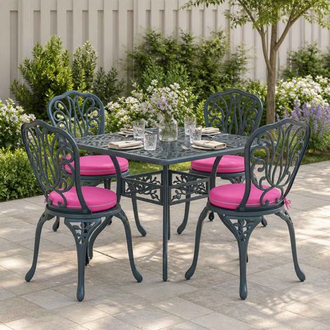 vidaXL Seat Cushions SOEST 4 pcs 100% Polyester Pink 脴 40 x 7 cm (1/5)