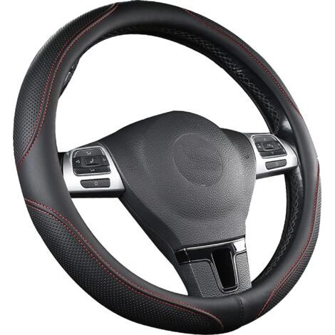 Housse de volant en cuir microfibre, 38 cm, respirante et absorbante, antidérapante.