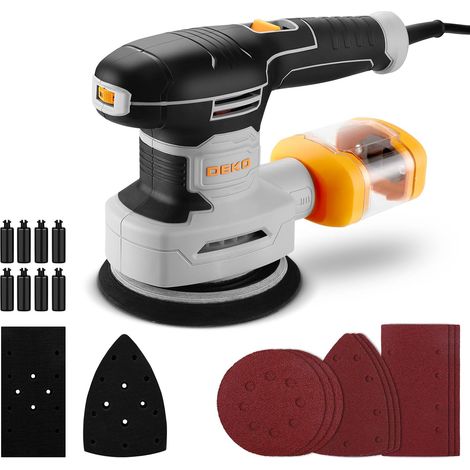 Multifonction Ponceuse 300W: Ponceuse Triangulaire, Ponceuse Excentrique, Ponceuse Vibratoire, 6 Vitesses avec 9 Feuilles Abrasives Incluses Pour Bois, Métal