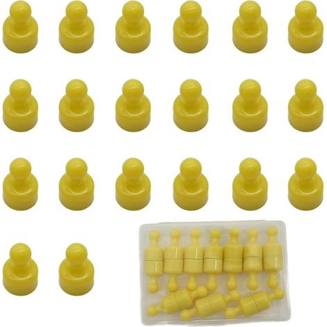 Lot de 20 Mini aimants colorés, puissants aimants en néodyme pour réfrigérateur, Tableau magnétique, punaises pour Bureau et Maison, 12 x 20 mm (Jaune) (1/5)