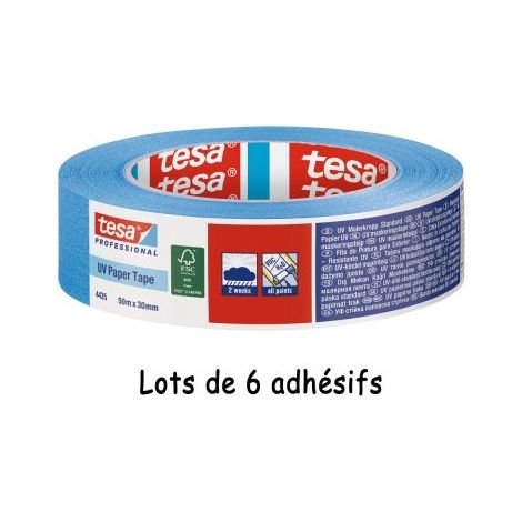 Adhésif de masquage de précision spécial extérieur, 25 mm x 50 m - tesa® 4439 - Lot de 6 adhésifs