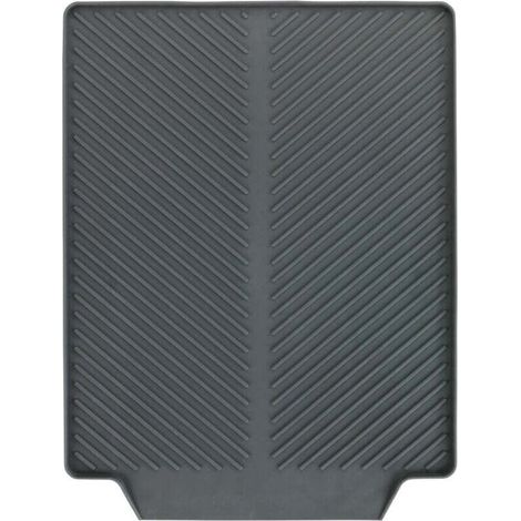 WENKO Linea Abtropfmatte, Abtropfmatte für neben die Spüle, schnelles und streifenfreies Trocknen, mit Wasserablaufrille, Kunststoff, 40 x 3 x 30 cm, grau (1/4)