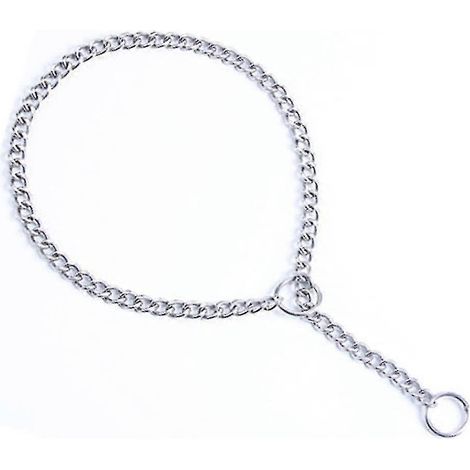 Collier pour chien en acier inoxydable avec chaîne en P et coin en métal - Accessoires de dressage pour la promenade et l'entraînement des animaux de compagnie (1/4)