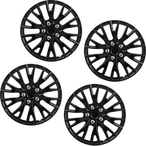 Enjoliveurs de roue 16 pouces jeu de 4 remplacement OEM R16 20 rayons ABS Hyundai Chevrolet Ford Honda noir brillant (1/5)