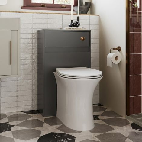 Signature Helsinki Back to Wall WC Toilet Unit 500mm Wide - Matt Graphite Grey