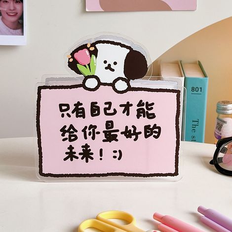 Porte-stylo mignon en acrylique, motif dessin animé, robuste et peu encombrant, idéal comme cadeau de bureau (1/5)
