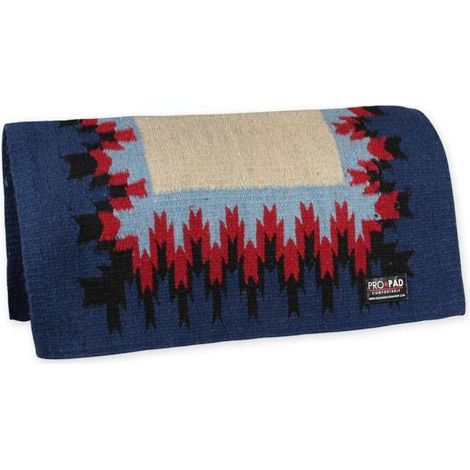 Sottosella western modello Billy in tessuto navajo resistente - Beige e Blu Navy (1/2)