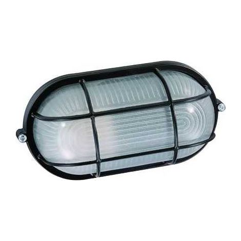 Plafón de aluminio Blinky ovoide oval negro 60 vatios