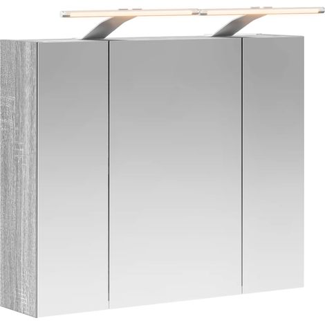 Maison Exclusive - Mobiletto per specchio da bagno Grigio Sonoma 60 x 14,5 x 50 cm