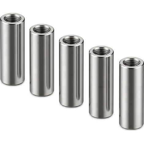 Lot de 5 Manchons Filetés Ronds M6 x 30 mm, Écrous de Connexion Longs, Entretoise M6 en Acier Inoxydable 304, Diamètre Extérieur 10mm, pour Assemblage et Rallonge (1/5)