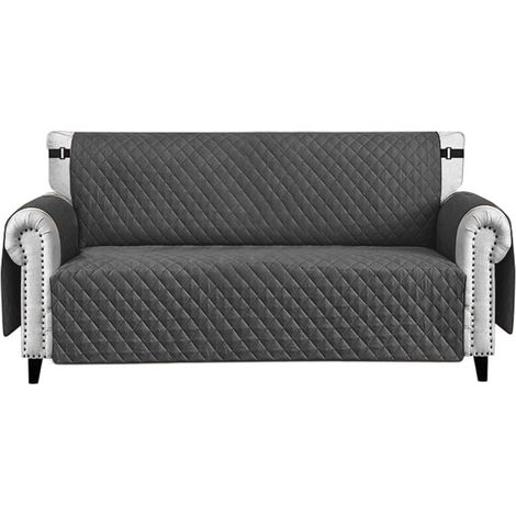 Housse de Canapé Fauteuil Imperméable Poches latérales Antitache Antidérapant Gris Anthracite - 2 places (1/5)