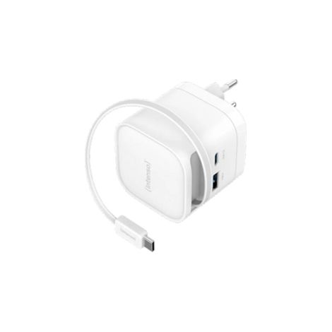 Intenso Power Adapt. W65ACIC 65W 2xUSB-C/USB-A ausziehb.Kab. weiß