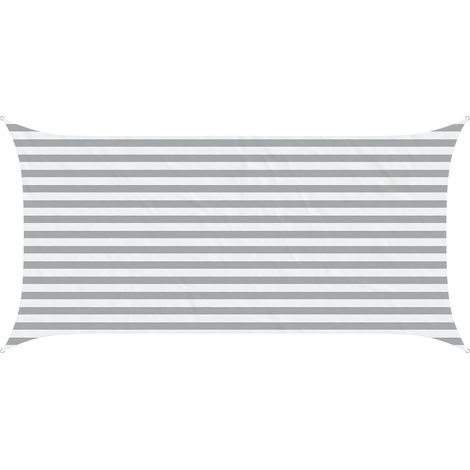 Toldo Vela de Sombra Gris claro y blanco. 4 x 2 m vidaXL