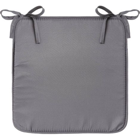 Cuscino per sedia 39x39 cm grigio scuro con lacci, double-face (1/5)