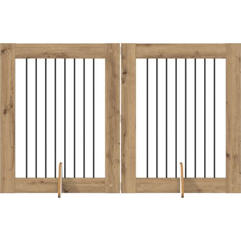 Dog Gate with Stands 2 pcs Artisan Oak 80 x 100 cm vidaXL