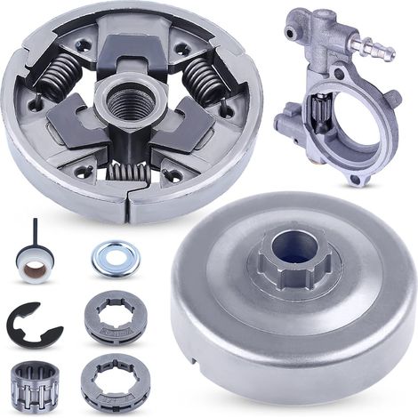 Kit de Pignon de Tambour d'Embrayage 3/8 Pouce 7T pour Stihl 026 MS260 026PRO avec Pompe à Huile Remplace 1121 640 7111 1121 007 1043 (1/5)