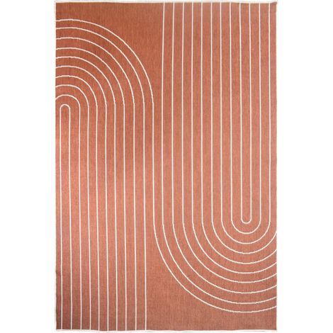 Tapis extérieur, kilim reversible LYN2 V REVERSIBLE 160x230 Terracota et crème (1/5)