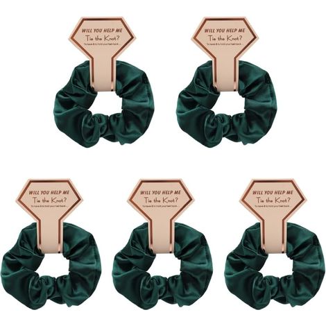 Lot de 5 chouchous élastiques en satin pour demoiselle d'honneur, mariage, queue de cheval (1/5)