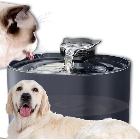 Dispensador de agua para perros y gatos, fuente de agua autom谩tica de 2,2 l, silencioso, con filtro. (1/5)