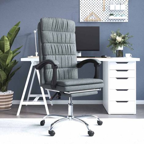 Chaise de bureau inclinable Fauteuil gamer - Chaise d'ordinateur Gris foncé Tissu BonneVie-78389 (1/5)