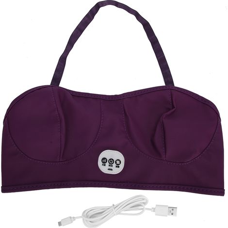 Machine de Massage Vibrant pour Poitrine - Soutien-gorge Électrique Chauffant, Type Rechargeable Violet (1/5)