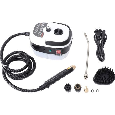 Nettoyeur vapeur portatif 2500 W, machine de nettoyage haute température sous pression avec têtes de brosse pour meubles de cuisine, salle de bain, voiture, blanc, prise UE 220 V (1/5)