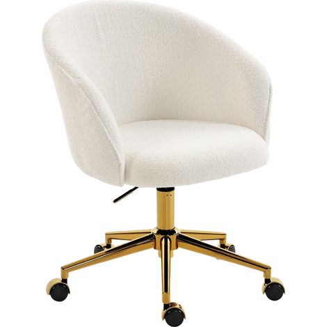 Ergonomischer Bürostuhl, höhenverstellbar, drehbar, Stahlfuß, cremefarben