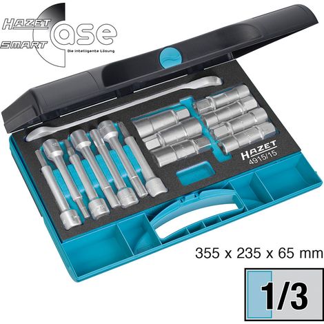 Hazet Jeu d'outils spéciaux pour amortisseur - Carré creux 12,5 mm (1/2 pouce) - Profil TORX intérieur, Profil à 6 pans intérieurs, Profil à pivot creux, Profil à 6 pans extérieurs - Nombre d'outils
