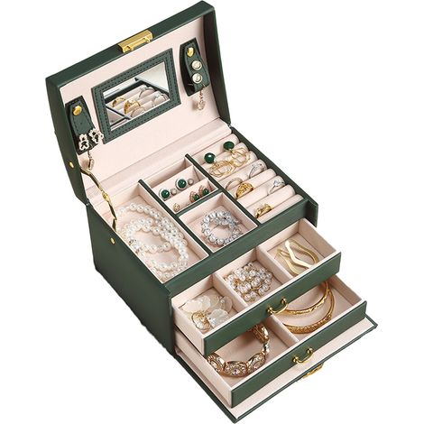 Boîte À Bijoux - Compartiments Organisés Pour Boucles D'oreilles Bracelets Anneaux - Rangement Voyage Compact - 1 Pièce (1/5)