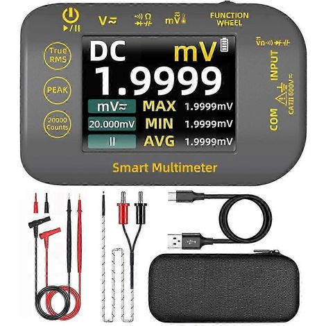 Multimètre photovoltaïque 20000 mots, multimètre numérique rechargeable, écran couleur 2,8 pouces, testeur électrique, voltmètre MV js (1/5)