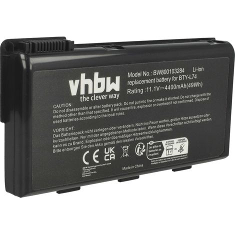 vhbw Akku kompatibel mit MSI CR700-206RU, CR700-205NE, CR700-211FR, CR700-211, CR700-204BE, CR700-202XEU Notebook (4400 mAh, 11,1 V, Li-Ion) (1/5)