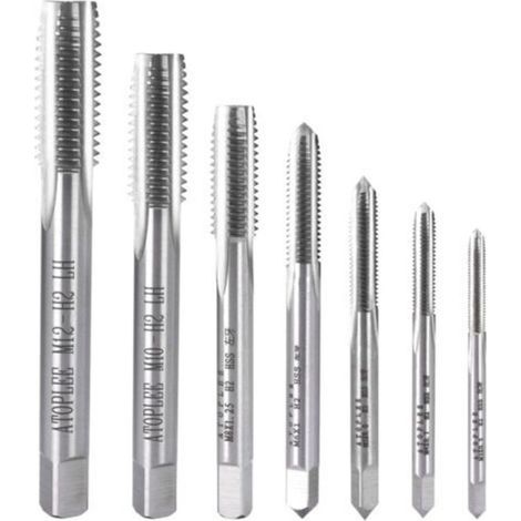 7pcs métrique HSS Gauche tarauds à fileter Main M3-M12 [Toutes Les Tailles] (1/5)