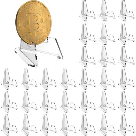 Lot de 30 mini chevalets transparents en plastique pour médailles, cartes, badges et images (1/5)