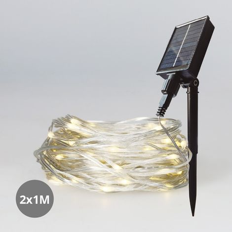 Cortina LED luminosa solar 2x1M Luz Cálida