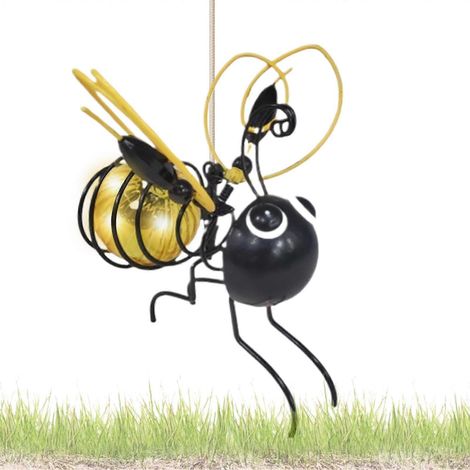 Guirlandes lumineuses solaires abeilles LED d'extérieur, étanches, oscillantes, pour jardin, terrasse, balcon, pelouse, clôture, mariage, couleur or.
