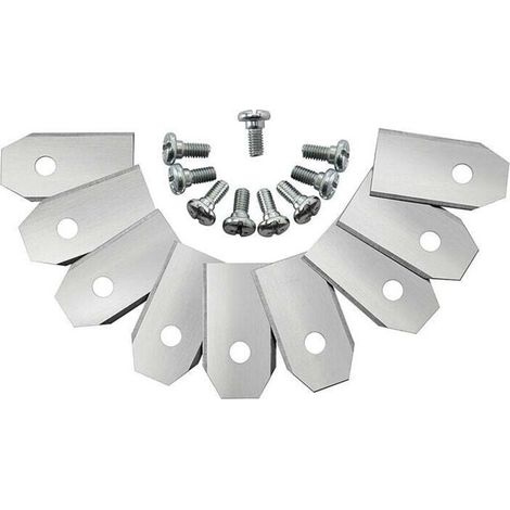45 x Lames de Couteau en Titane Avec 45 Vis, 35×18×0.75 mm,Argent (1/4)
