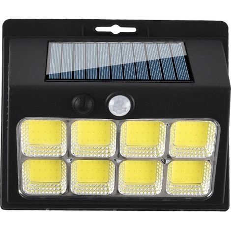 Lampe solaire extérieure avec détecteur de mouvement, équipée d'un détecteur de mouvement, 3 modes, éclairage à 120COB,128LED (1/5)