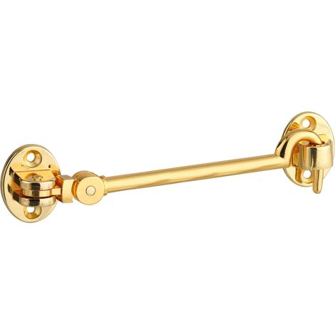 Thirard – Crochet laitonné 150 mm – Corps et gâche en alliage – Mécanisme de pêne verrouillage – Pour bois dur et teck