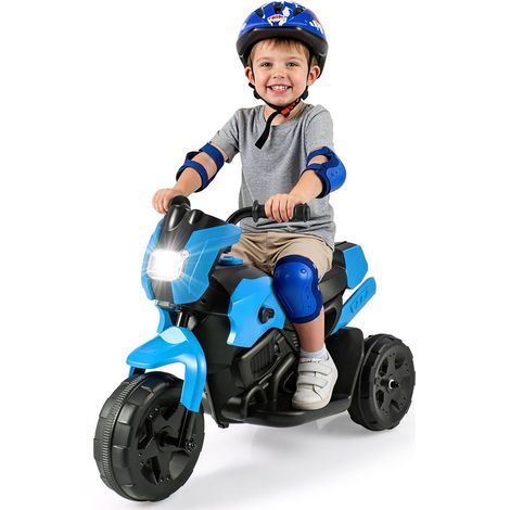 COSTWAY 6V Moto Électrique Enfants avec Phare et Pédale, Voiture Électrique Enfants avec Tableau de Bord Réaliste, Charge Max 20 kg, Moto Bébé à 3 Roues pour Garçons Filles de 3-6 Ans (Bleu Marine) (1/5)