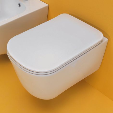Wc Sospeso Senza Brida Kerasan "Tribeca" Bianco Lucido (1/2)