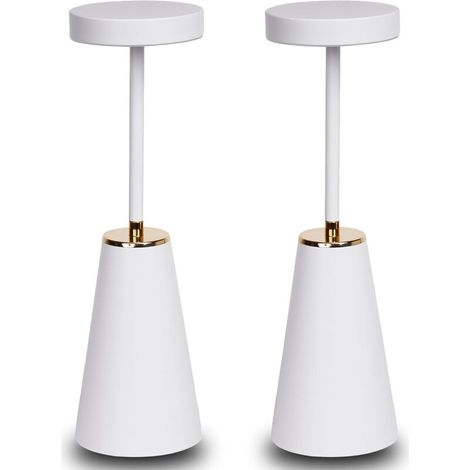 Wireless Table Lamp, Bedside Lamp, Qi-Enabled Wireless Smartphone Charger, Long Battery Life Up to 60 Hours, Dimmable 3-Color LED (3000–6000K), 95% Color Rendering Index (CRI), USB-C Port, 2-Pack [Ene (1/5)