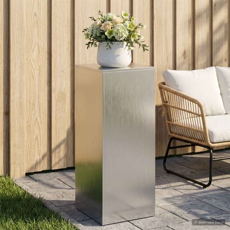 vidaXL Soporte de plantas Plateado 40 x 40 x 100 cm Acero (1/5)
