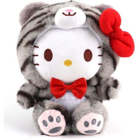 Peluche grise en forme de chaton, jouet doux pour enfants et adultes, peluche câline de collection pour la chambre